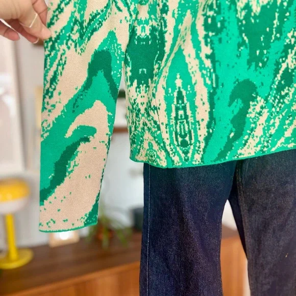 Christian Siriano New York – Marbled Green Sweater – Size M - Picture 3 of 9